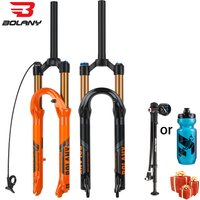 BOLANY Bicycle Air Fork 120mm Travel 27.5/29Inch Orange Mountain Bike Air Supension 32mm Magnesium Alloy Bicycle Parts