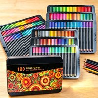 72/180 Colors Professional Colored Pencils Set Fine Art Drawing Non-toxic Oil Pencils Set for Sketching Coloring Pencil Tin Box