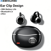 KEBIDUMEI Ear Clip Headphones Open Ear Bluetooth 5.4 Earphones HiFi Stereo Sports Headsets Clear Call Wireless Clip on Earbuds