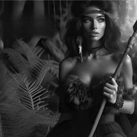 1/24 Scale Die-Cast Resin Model Kit Jungle Wild Girls Warrior 6 Figures Hobby Miniature Toy Unassembled Unpainted DIY Diorama