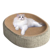 Durable Cat Scratching Pad Protect Furniture Grinding Claw Toys Oval Sisal Weaving Wear-Resistant Cat Nest Cat Accessories
