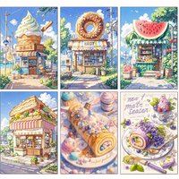 DIY Diamonds Painting Novelty 2025 Cartoon House Full Diamond Mosaic Embroidery Cross Stitch Kits Home Decoration Adult Crafts