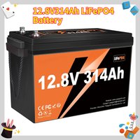 12V 314Ah LiFePO4 Battery 4019Wh Energy with 200A BMS Deep Cycle Lithium Battery For RV Trolling Motor Solar