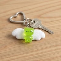 Cute Luminous Alien Cat Keychain Resin Mobile Phone Pendant Bag Charm Backpacks Purses Pendant Party Gift
