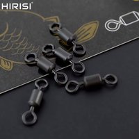 Hirisi 20pcs Fishing rolling swivels for Carp fishing long body high speed swivel snaps fishing terminal tackle AE045