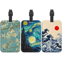 Oil Painting Plastics Baggage Tag Artistic Suitcase Backpack Anti-Lost Listing ID Card Holder Fashion Luggage Accessories Gifts