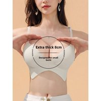 One-Piece Outer Expansion Bra Small Chest Appears Large Invisible Skin Color Gather Thickened 8cm Fixed Cup round Chest Bra