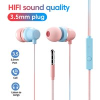 OLAF 3.5mm Jack In Ear Dual-color Wired Headphones With Mic Sports Earphones HIFI Handsfree Cable Earbuds For Android Smartphone
