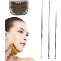 4PCS Stainless Steel Massage Tool Set, Dual-Ended Acupressure Pens & Contour Brush for Pressure Points, Full Body Use