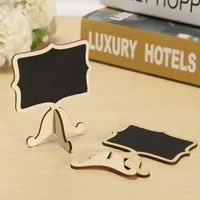 Premium 10PCS Mini Card Wooden Small Blackboard Desktop Message Decoration Single-sided Small Blackboard Cute Girl Heart Crafts