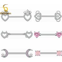 2pcs F136 Titanium Love Heart Series Nipple Rings Women Girls Barbell Sexy Nipples Piercing Body Shield Bar Allergy-free Jewelry