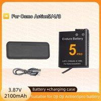 Battery for DJI Osmo Action 5 Pro Camera Batteries 3 Slots Fast Charger 2100mah Battery for Osmo Action 3 4 5 Pro Accessories