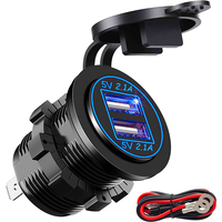 Prise de chargeur double USB, prise de courant avec indicateur LED, étanche, 12V, 4,2 a, double Ports de charge pour voiture, camping-car, bateau, Marine D5