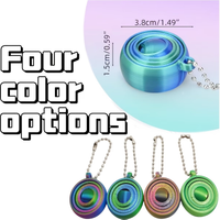 1/4 Pcs Mini Fingertip Ring Keychain, Silent Stress Relief Toy, Relax and Move Fingers Portable Stress Relief Keychain