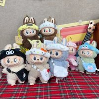 Sanrio Clothes For Labubu 17cm Outfit bag Kitty Kuromi Hangyodon Clothes Hat Set for V1V2V3 Dolls Outfit Dolls DIY Accessories