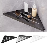 Non Perforated Bathroom Corner Shelf Carbon Steel Wall Mounted Tripod Basket No Drill Space WC Bath Shampoo Wall Shelf