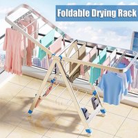 3 Tier Heavy Duty Portable Clothes Airer Dryer Foldable Hang On Laundry Rack Washing Drying Horse Steel With Wheels Indoor Outdo