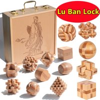 New Wooden Kong Ming Lock Lu Ban Lock IQ Brain Teaser Educational Toy Children Montessori 3D Puzzles Game Unlock Toys Kid Adult