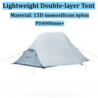 Ultralight 2 Person Double Layer Tent Waterproof Anti-Storm Camping Tent 7001 Aluminum Pole 3 Season for Hiking Trekking Outdoor