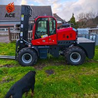 Customize color 4x4 All Terrain off Road Forklift diesel Articulated 4wd Forklift 3 Ton 3.5 Ton Rough Terrain Forklift with Cab