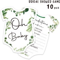 10Pcs Oh Baby Gender Revealing Baby's Secrets Team Game Card Invitation Card Baby Shower Decoration Supplies