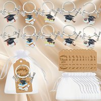 45Pcs Class of 2026 Graduation Keychains, Metal Keyring Set with Cap Charms for Students Party Favors School Rewards