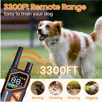 NEW AI Dog Training Collar for 1/2/3 Dogs,2-in-1 Automatic Bark Shock Collar for 10-120lbs Dogs,IPX7 Waterproof Electric Collar