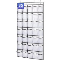 35 Pocket Wall-mounted Sundries Shoe Organiser Closet Storage Shoe Rack Mesh Pocket Clear Hanging Over The Door Shoe Organizers