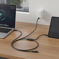 USB C Cable Splitter 1 to 2 Type C 3A 15W Extension Cord Power Adapter Charging Converter Line for PC Phone Tablet