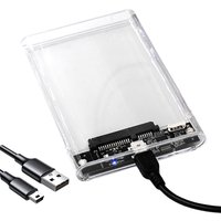 2.5 Inch HDD SSD Enclosure Transparent Portable Solid State Drive Box USB3.1 Type C External Hard Disk Drive Box for MacBook PC