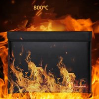 Waterproof Fireproof Document Bag Double Layer Pocket A4 File Bags Cash Passport Organizer Safe Storage Pouch 38x28cm