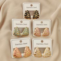 Charming triangle colored enamel gold-plated 18K women's earrings, high quality waterproof earrings, wife's gift