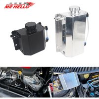 Universal 1L/2L Aluminum Oil Catch Can Reservoir Tank Engine Coolant Radiator Overflow Oil Fuel Tank With Drain Plug Breather
