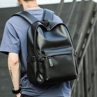 Luxury Fashion Backpack Men Soft PU Leather Men's Backpack 15 Inch Laptop Bags Large Capacity Travel Backpacks Student Schoolbag
