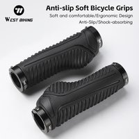 AliExpress West Biking WEST BIKING Bicycle Handlebar Grips Ergonomic Comfortable MTB Bike Lokc Grips Bicycle Soft TPE Handlebar Grip Bike Accessories