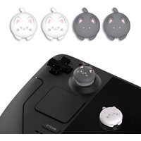 PlayVital Thumb Grip Caps Thumbsticks Grips for Steam Deck LCD and OLED, Joystick Caps for PS Portal Remote Player - Cutie Kitty