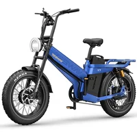 AliExpress TESWAY X7 AWD Adult Electric Bicycle,1000W*2 city Electric bike, 52V 60AH E-bike, 20-Fat Tire E-Mountain bike