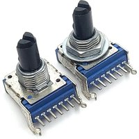 5PCS 142 Type B103 B10K Double Potentiometer Horizontal 7-Pin Shaft Length 15MMF Including Threads