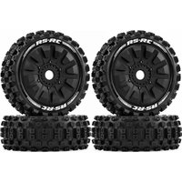 1/8 RC Buggy Tires 17mm Hex Wheels Rims & Rubber Tires Compatible with Arrma Typhon 6S 3S Talion 6S Team Losi HPI 1/8 RC Car
