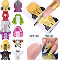100Pcs Professional Paper Tray Nail Forms Acrylic UV Gel Polish Nail Extension Stencil DIY French Adhesive Sticker Manicure Tool