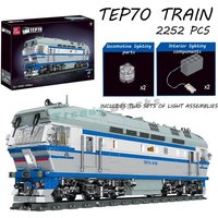 2252PCS TEP70 Train City Vehicle with Lights Building Block,Classic Diesel Locomotive Track Decor Holiday DIY Toys Birthday Gift