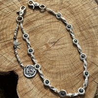 Tibetan-Style Vintage Silver Alloy Beaded Chain Belt, High-End Light Luxury Waist Accessory, Perfect as a Birthday Gift