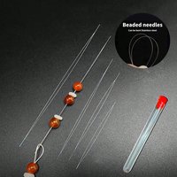 Bead Needle, 5 Sizes Stainless Steel Sewing Needles, Big Eye Beading Needles, Collapsible Embroidery Beading Needle
