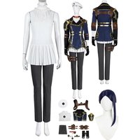 Women Female Caitlyn Cosplay Kiramman Costume Game LoL The Sheriff Cos Piltover Uniform Jacket Pants Hat Halloween Party Suit