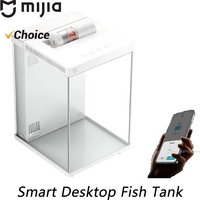 Mijia Smart Desktop Aquarium 10L Smart Fish Tank App Control Feeding Pro Filtration Mi Home Compatible No Assembly white