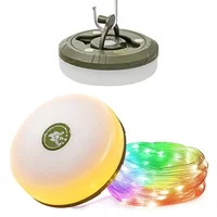 10m Camping String Lights 2 in 1 Rechargeable Light Strings Outdoor with 8 Lighting Modes Waterproof For Yard Hiking Campin