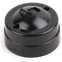 Single Control Switch Round Wall Mounted Easy Install Home Decoration Household Light Switch Retro Retro Style 220-250V Black