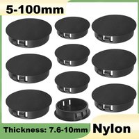 Plastic Hole Plugs 5mm-100mm Black Nylon Round Snap-on Locking Hole Tube Circular Locking Fastener Cover