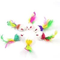 AliExpress NONE Multicolor Furry Mouse Cat Toys Cute Gravel Sound Toy Faux Mice Cat Scratching Interactive Toys Kitten Puppy Pet Supplies
