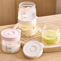 Transparent Glass Storage Jar Silicone Sealed Lid Precision Scale Airtight Container Heat Resistant Leak-Proof Sealed Container